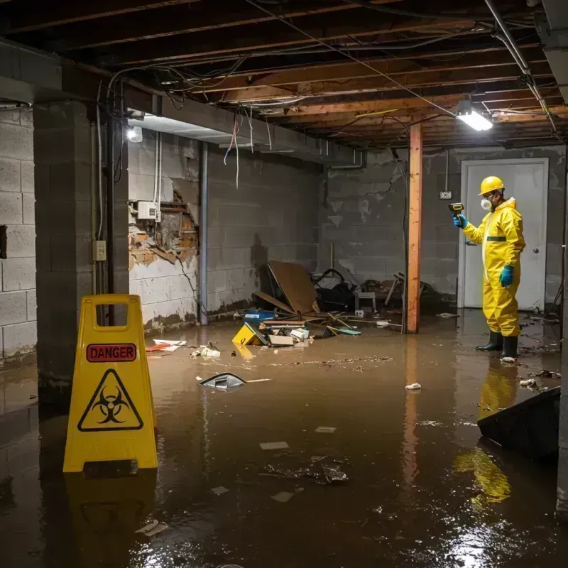 Flooded Basement Electrical Hazard in Yellow Springs, OH Property