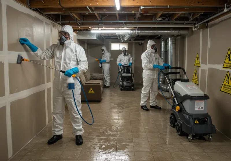 Basement Moisture Removal and Structural Drying process in Yellow Springs, OH